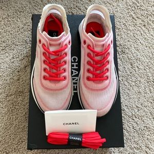 Chanel red sneakers sz 36